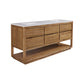 OAKMAN 72"W x 34.3"H Mango Wood Double-Sink Vanity with Carrara White Marble Countertop