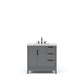 ELIZABETH 36"W x 34.25"H Cashmere Gray Single-Sink Vanity with Carrara White Marble Countertop + Faucets (F2-0012-03-TL)