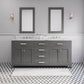 MADISON 72"W x 34"H Cashmere Gray Double-Sink Vanity + Mirrors