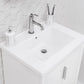 ELISE 24.5"W x 34.5"H Pure White Integrated Ceramic Sink Vanity + Modern Single Faucet