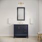 ELIZABETH 36"W x 34.25"H Monarch Blue Single-Sink Vanity with Carrara White Marble Countertop