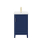 ELSA 20.5"W x 34"H Monarch Blue Integrated Ceramic Sink Vanity