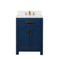 MADISON 24"W x 34"H Monarch Blue Single-Sink Vanity with Carrara White Marble Countertop + Faucets (F2-0013-06-FX)