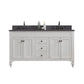 POTENZA 60"W x 34"H Earl Gray Vanity with Blue Limestone Countertop + Faucets B