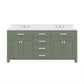 MADISON 72"W x 34"H Glacial Green Double-Sink Vanity with Carrara White Marble Countertop