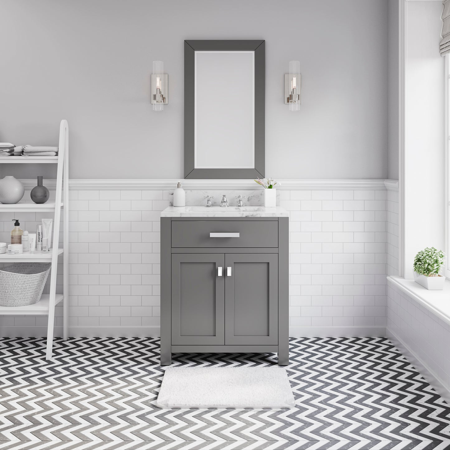 MADISON 30"W x 34"H Cashmere Gray Single-Sink Vanity + Faucets