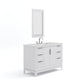 ELIZABETH 48"W x 34.25"H Pure White Single-Sink Vanity with Carrara White Marble Countertop + Faucets & Mirror (F2-0012-01-TL)