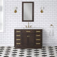 CHESTNUT 48"W x 34.2"H Brown Oak Single-Sink Vanity with Carrara White Marble Countertop + Mirror