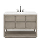 OAKMAN 48"W x 34.3"H Gray Oak Single-Sink Vanity with Carrara White Marble Countertop + ORB Faucet