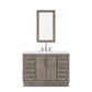 HUGO 48"W x 34.3"H Gray Oak Single-Sink Vanity with Carrara White Marble Countertop + Gooseneck Faucet and Mirror