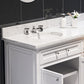 DERBY 72"W x 34"H Pure White Double-Sink Vanity with Carrara White Marble Countertop