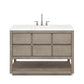 OAKMAN 48"W x 34.3"H Gray Oak Double-Sink Vanity with Carrara White Marble Countertop + Chrome Faucet