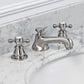 American 20th Century Classic Widespread Bathroom F2-0009 Faucets With Pop-Up Drain in Brushed Nickel Finish, With Metal Cross Handles, Hot And Cold Labels Included