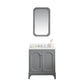 QUEEN 30"W x 34"H Cashmere Gray Single-Sink Vanity with Carrara Quartz Countertop + Faucets & Mirror (F2-0009-01-BX)