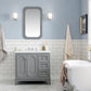 QUEEN 36"W x 34"H Cashmere Gray Single-Sink Vanity with Carrara Quartz Countertop + Mirror