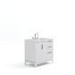 ELIZABETH 36"W x 34.25"H Pure White Single-Sink Vanity with Carrara White Marble Countertop + Faucets (F2-0012-01-TL)