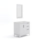 ELIZABETH 36"W x 34.25"H Pure White Single-Sink Vanity with Carrara White Marble Countertop + Mirror