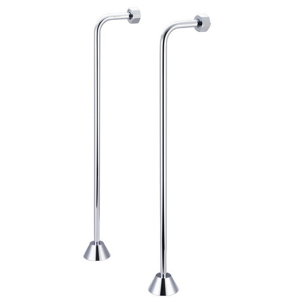 Single Offset Supply For Claw Foot Or Elegant Tubs in Chrome Finish