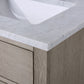 CHESTNUT 60"W x 34.2"H Gray Oak Double-Sink Vanity with Carrara White Marble Countertop + Mirrors