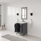 ELIZABETH 24"W x 34.25"H Cashmere Gray Single-Sink Vanity with Carrara White Marble Countertop + Faucets (F2-0012-03-TL)