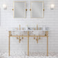 EMBASSY 60"W x 34"H  Double Washstand and P-Trap included, in Satin Gold Finish