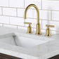 CHESTNUT 72"W x 34.2"H Brown Oak Double-Sink Vanity with Carrara White Marble Countertop + Faucets