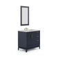 ELIZABETH 36"W x 34.25"H Monarch Blue Single-Sink Vanity with Carrara White Marble Countertop + Faucets & Mirror (F2-0013-06-FX)