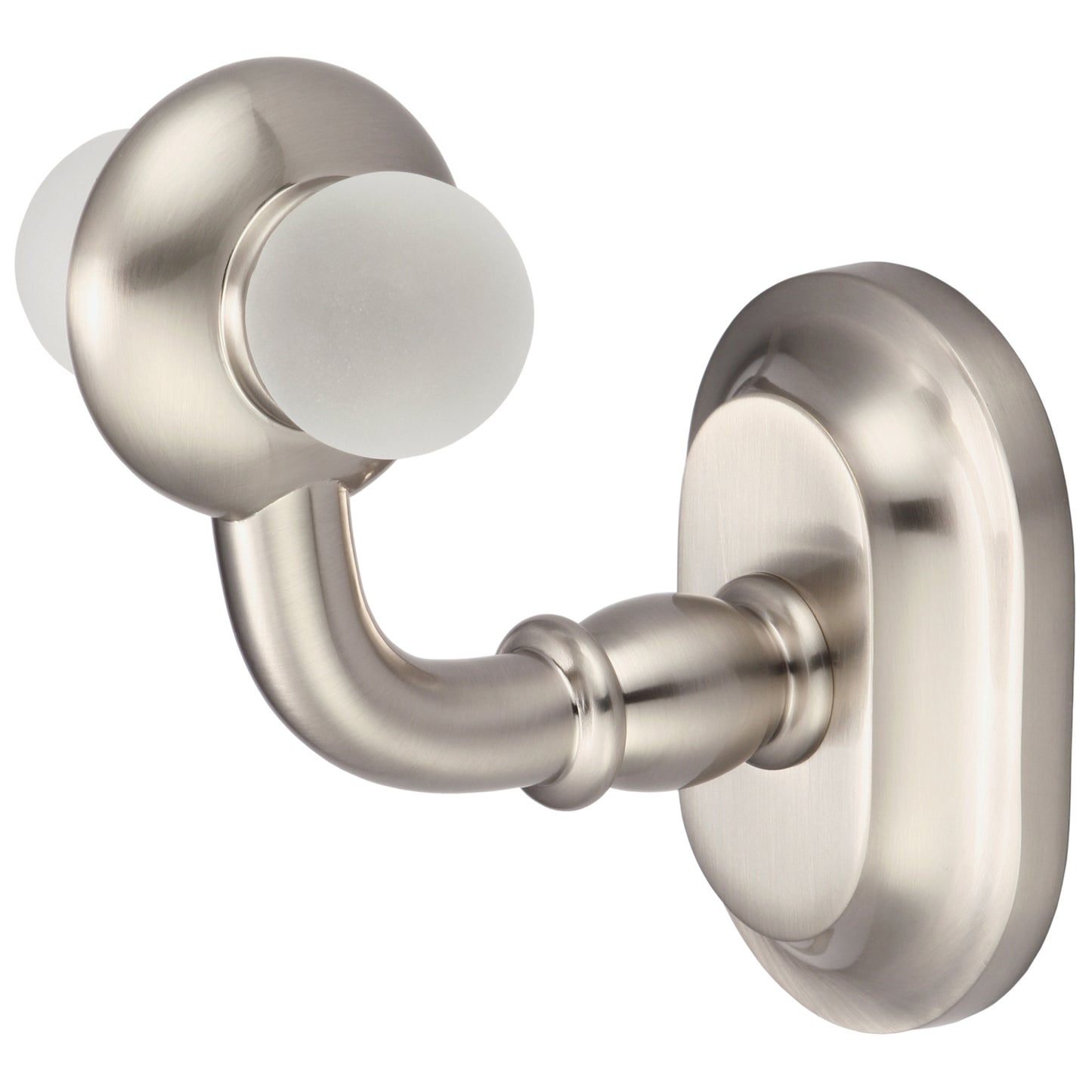 Elegant Matching Glass Series Robe Hooks in Brushed Nickel Finish