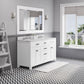 MADISON 60"W x 34"H Pure White Double-Sink Vanity + Faucets & Mirror