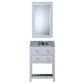 MADALYN 24"W x 34"H Pure White Single-Sink Vanity + Faucets & Mirror