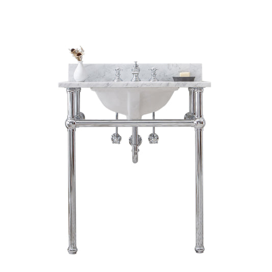 EMBASSY 30"W x 34"H  Single Washstand , P-Trap, Countertop with Sink, and F2-0013 Faucet included, in Chrome Finish