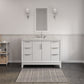 ELIZABETH 48"W x 34.25"H Pure White Single-Sink Vanity with Carrara White Marble Countertop