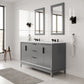 ELIZABETH 60"W x 34.25"H Cashmere Gray Double-Sink Vanity with Carrara White Marble Countertop + Faucets & Mirror (F2-0009-03-BX)