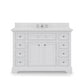 DERBY 48"W x 34"H Pure White Single-Sink Vanity with Carrara White Marble Countertop + Faucet