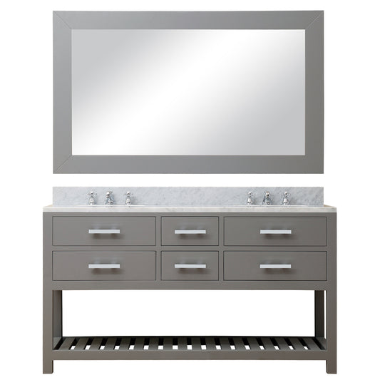 MADALYN 60"W x 34"H Cashmere Gray Double-Sink Vanity + Mirror