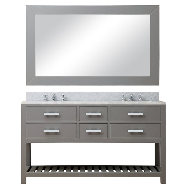 MADALYN 60W x 34H Cashmere Gray Double-Sink Vanity + Mirror