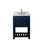 MADALYN 24"W x 34"H Monarch Blue Single-Sink Vanity with Carrara White Marble Countertop + Faucets (F2-0012)