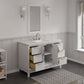 ELIZABETH 48"W x 34.25"H Pure White Single-Sink Vanity with Carrara White Marble Countertop + Faucets (F2-0012-01-TL)