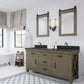 ABERDEEN 72"W x 34"H Grizzle Gray Double-Sink Vanity with Blue Limestone Countertop + Hook Faucet and Mirror