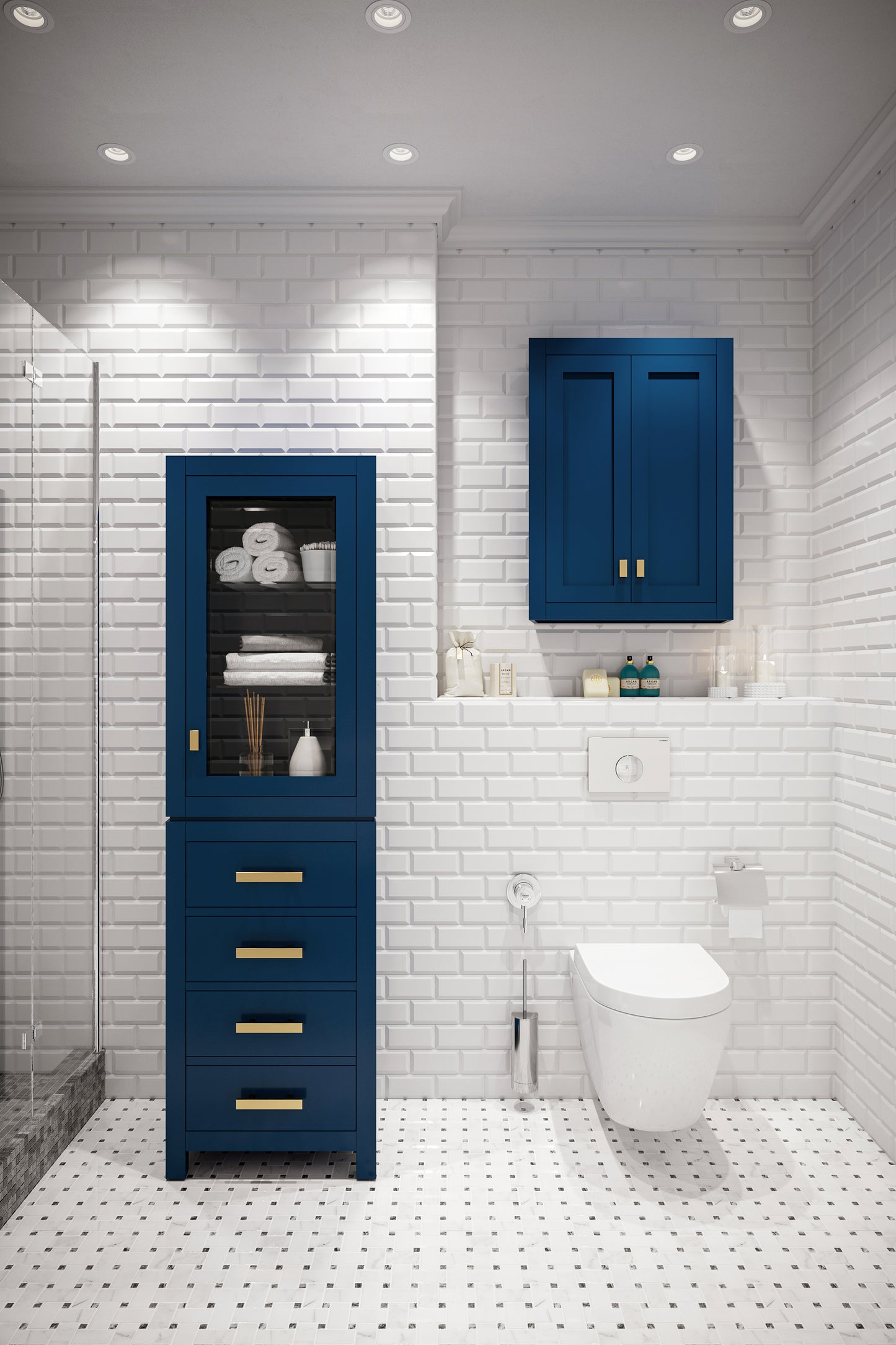 Madison Collection Wall Cabinet In Monarch Blue