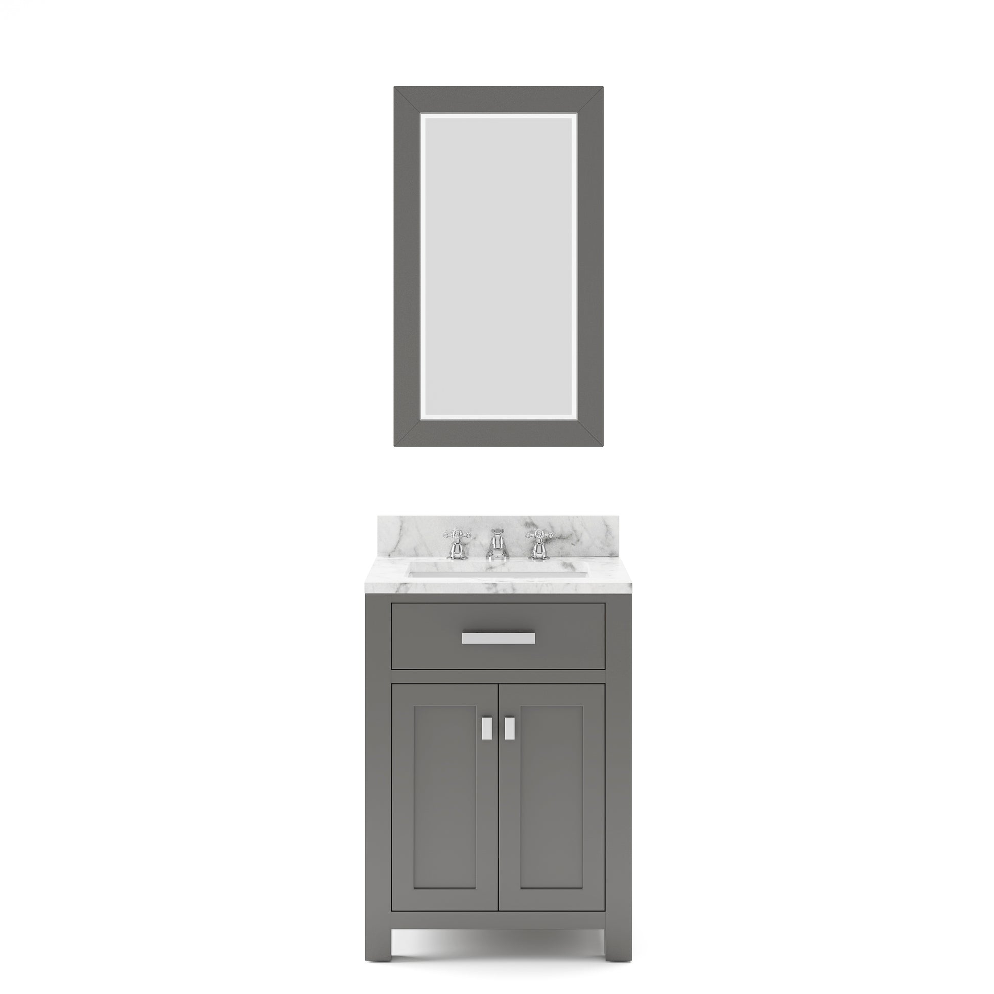 MADISON 24"W x 34"H Cashmere Gray Single-Sink Vanity + Faucets & Mirror