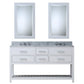 MADALYN 60"W x 34"H Pure White Double-Sink Vanity + Mirrors