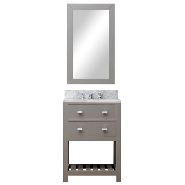 MADALYN 24W x 34H Cashmere Gray Single-Sink Vanity + Faucets & Mirror