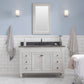 POTENZA 48"W x 34"H Earl Gray Vanity with Blue Limestone Countertop + Faucets B & Mirror