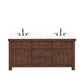 ABERDEEN 72"W x 34"H Sierra Rustic Double-Sink Vanity with Carrara White Marble Countertop + Hook Faucets