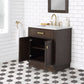 CHESTNUT 30"W x 34.2"H Brown Oak Single-Sink Vanity with Carrara White Marble Countertop + Mirror