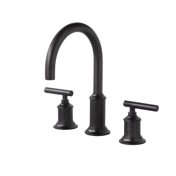 Water Creation Modern Gooseneck Spout Widespread Faucet F2-0014 in Oil-Rubbed Bronze 