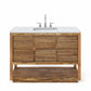 OAKMAN 48"W x 34.3"H Mango Wood Single-Sink Vanity with Carrara White Marble Countertop + Chrome Faucet