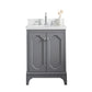 QUEEN 24"W x 34"H Cashmere Gray Single-Sink Vanity with Carrara Quartz Countertop + Faucets (F2-0012-01-TL)