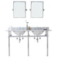 EMBASSY 60"W x 34"H  Double Washstand , P-Trap, Countertop with Sink, F2-0013 Faucet and Mirror included, in Chrome Finish